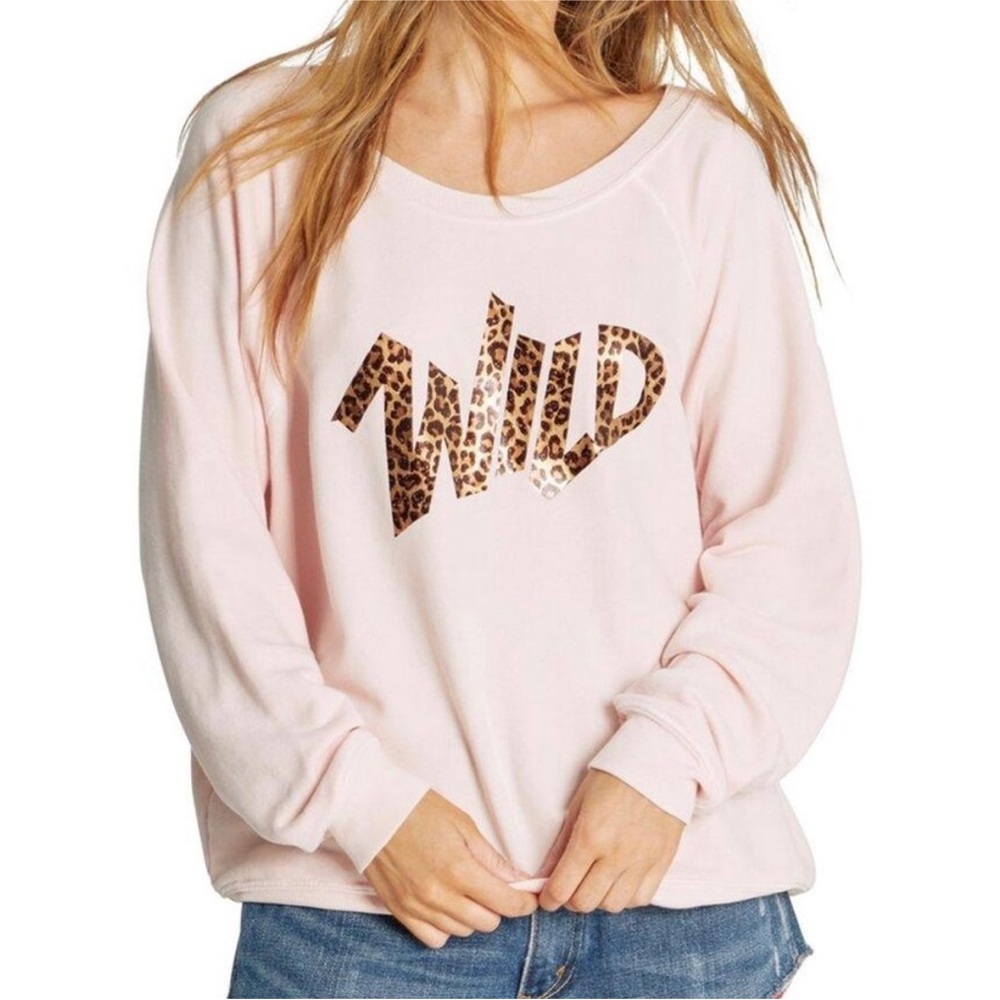 Wildfox Pink Leopard Print Sweatshirt